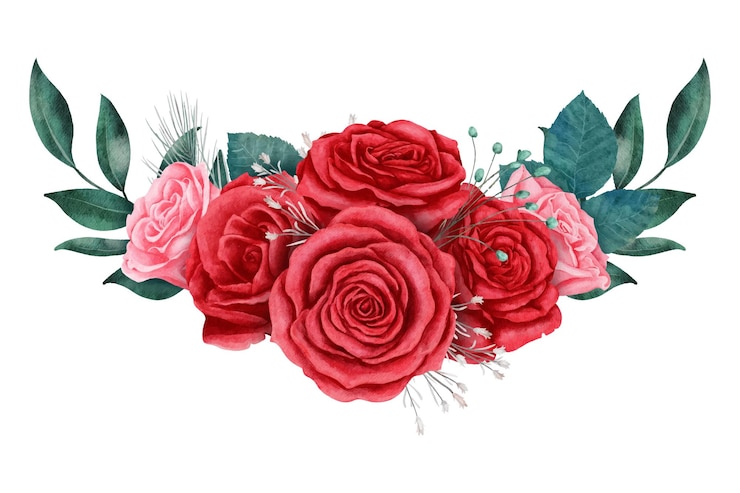 Vetor bela moldura floral para casamento com aquarela de flores