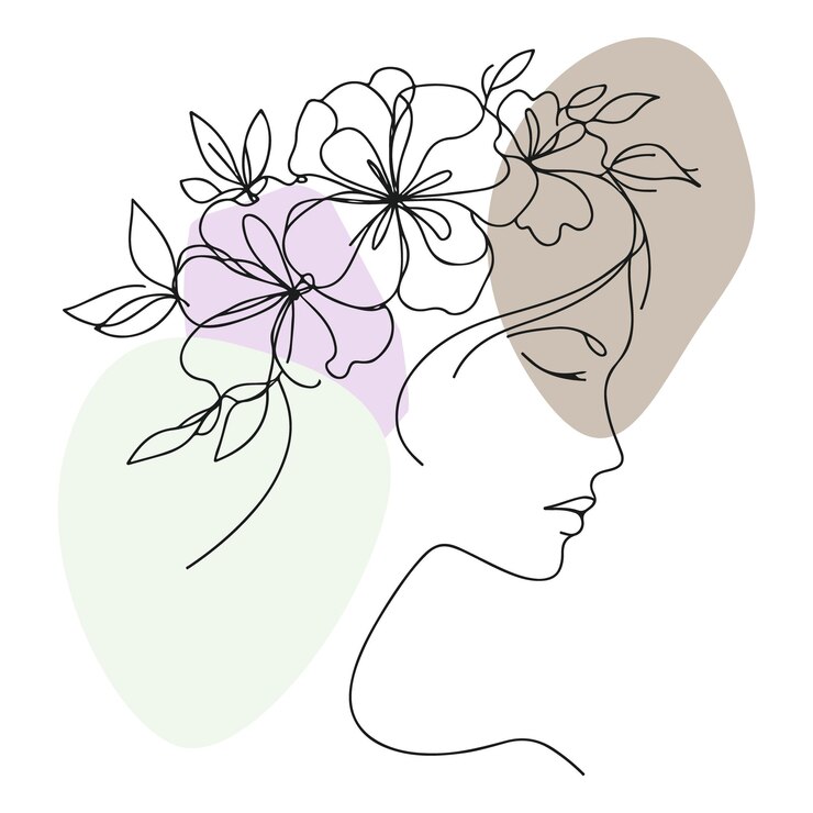 bela mulher arte de linha