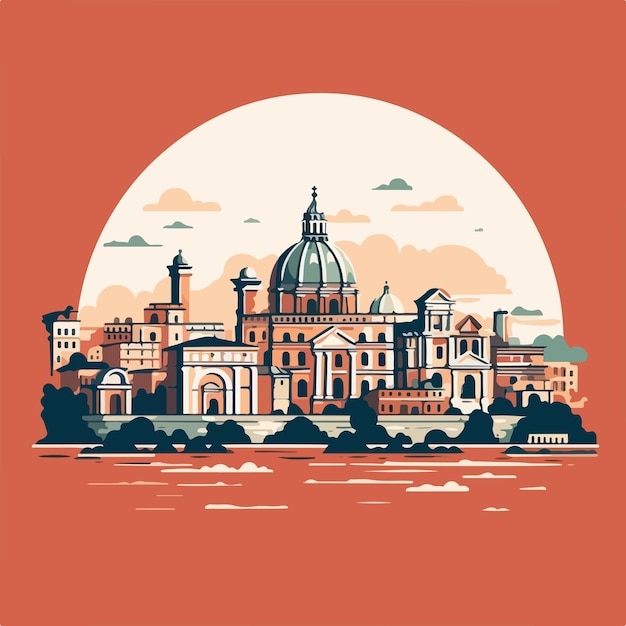 Vetor bela paisagem de florença ilustração plana vetor