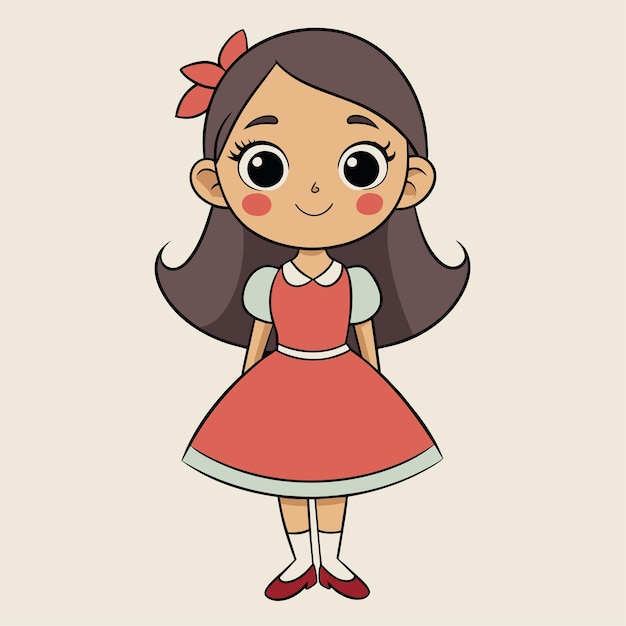 Vetor bela princesa fada anjo desenhado à mão personagem de desenho animado adesivo conceito de ícone isolado