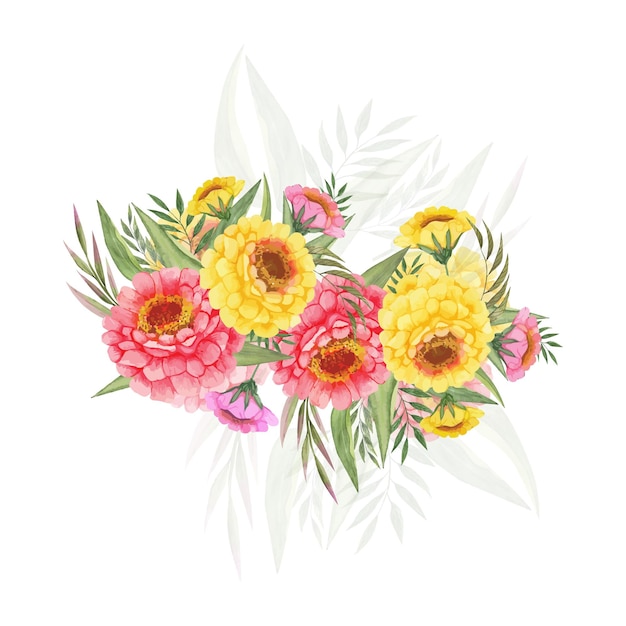 Belas ilustrações florais vetoriais de aquarela