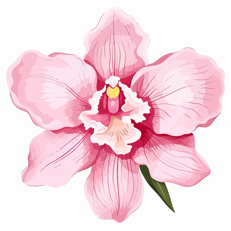 Vetor belas ilustrações vetoriais de flores de orquídeas isoladas em fundo branco