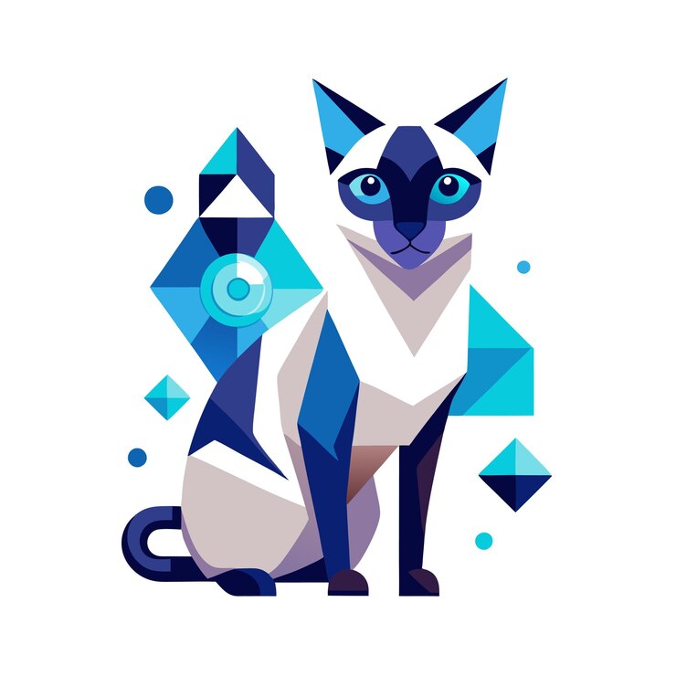 Vetor belas ilustrações vetoriais realistas de gatos de estimação isoladas em um fundo branco