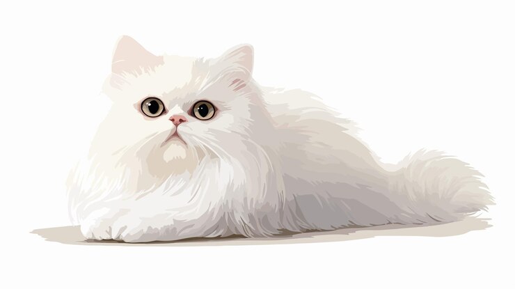 Vetor belas obras de arte de gatos persas brancos em grande ângulo