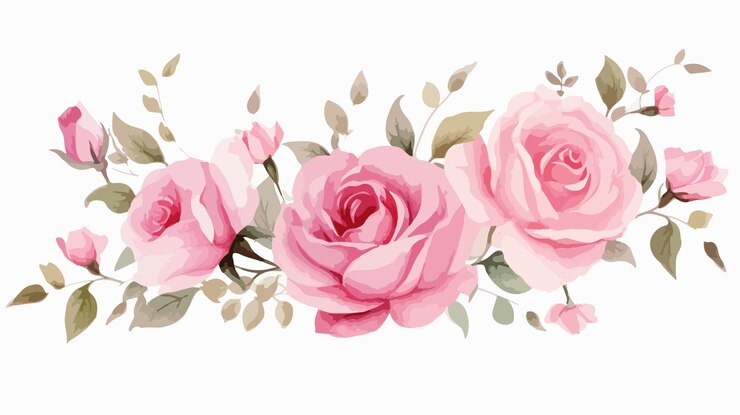 Vetor belas rosas rosas aquarelas de fundo