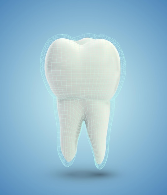 Beleza de dente molar vetorial e limpeza de dente de saúde e cuidados pessoais