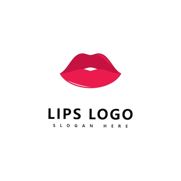 Beleza do logotipo de lábios, ilustração vetorial de lábios sensuais