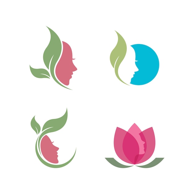 beleza do rosto da mulher ícone do logotipo
