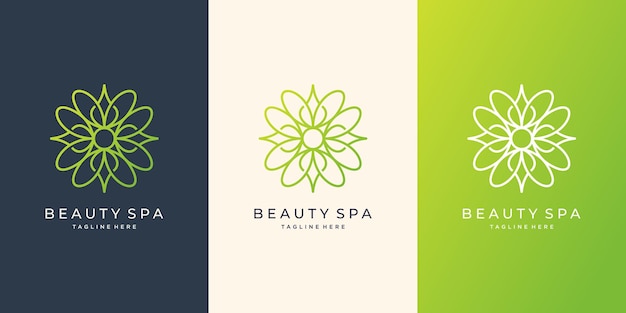 Beleza floral abstrata e design de logotipo de spa