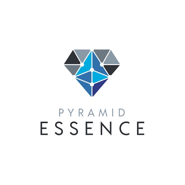 Beleza low poly crystal diamond gem para design de logotipo de joias de luxo elegante