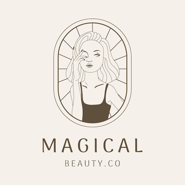 Beleza mulher logotipo linha arte design de negócios