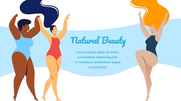 Beleza natural multirracial mulheres corpo positivo
