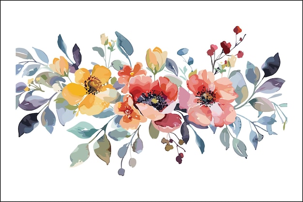 Belezas em flor Acuarelas vibrantes Arte floral