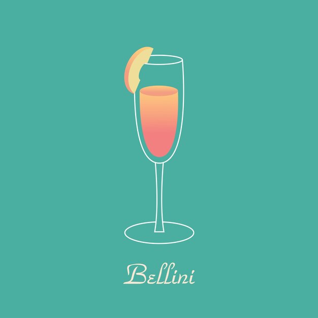 Bellini Cocktail Bebidas frescas de verão