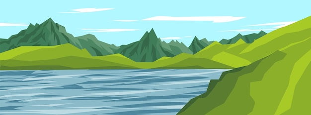 Belo cenário de paisagem natural vector de fundo