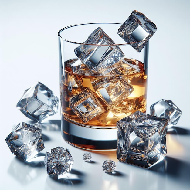 Vetor belo copo isolado de single malt bourbon blended whisky single malt ícone de ilustração vector