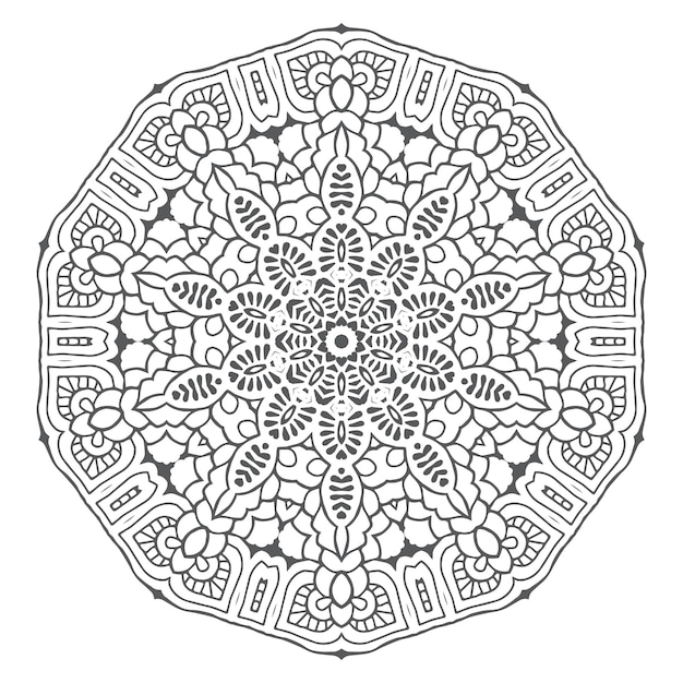 Belo design de mandala de arte de linha