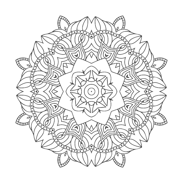 Belo design de mandala de arte de linha