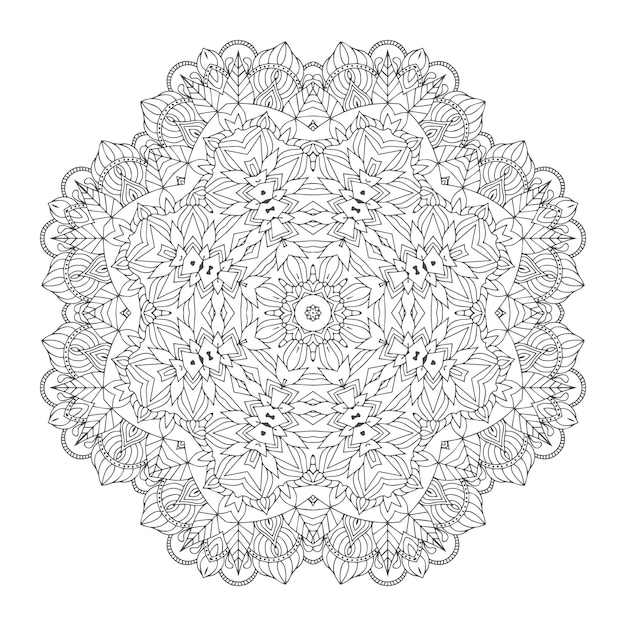 Belo design de mandala de arte de linha