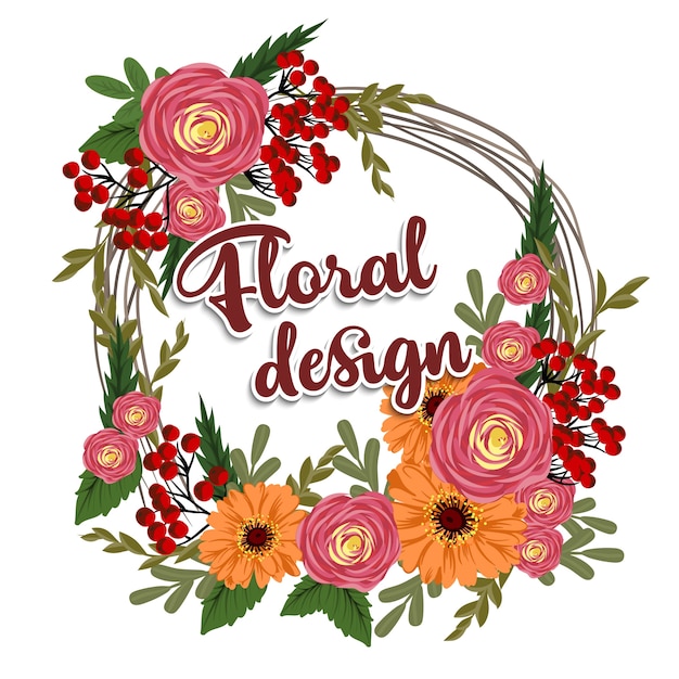 Vetor belo design floral. ilustração vetorial