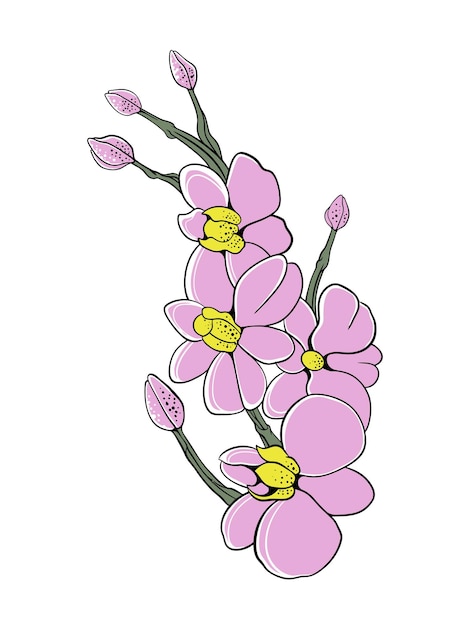 Belo design floral para elementos, cor editável