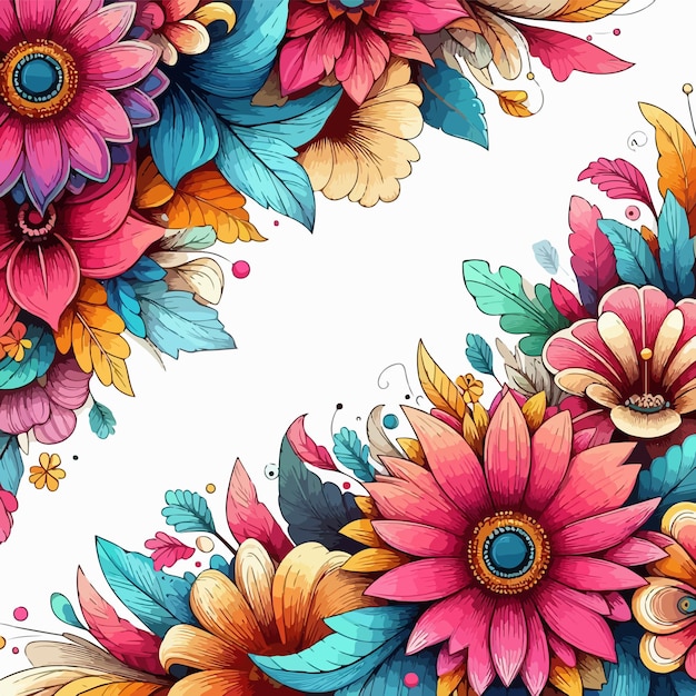 Vetor belo fundo de flor com ilustração vetorial de espaço de cópia de design floral.
