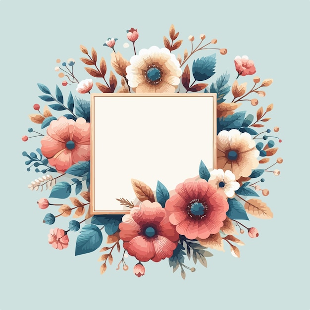 Belo fundo de flor com ilustração vetorial de espaço de cópia de design floral.