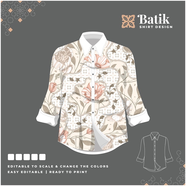 belo padrão de design de camisa batik 80