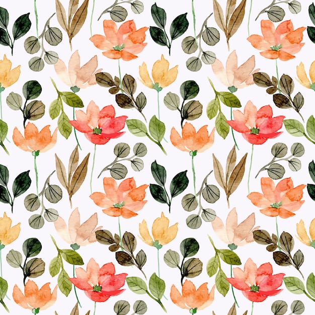 belo padrão sem emenda em aquarela floral selvagem