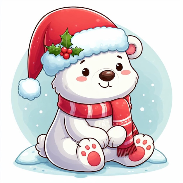 Vetor belo urso polar vetor ilustração de desenho animado