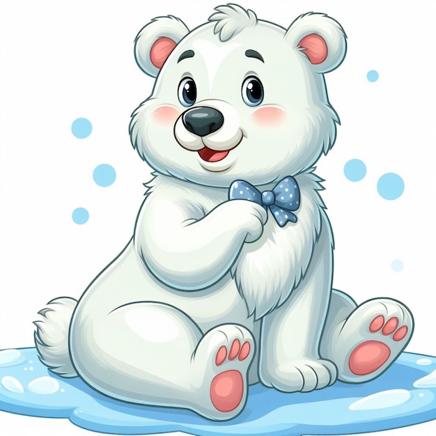 Vetor belo urso polar vetor ilustração de desenho animado