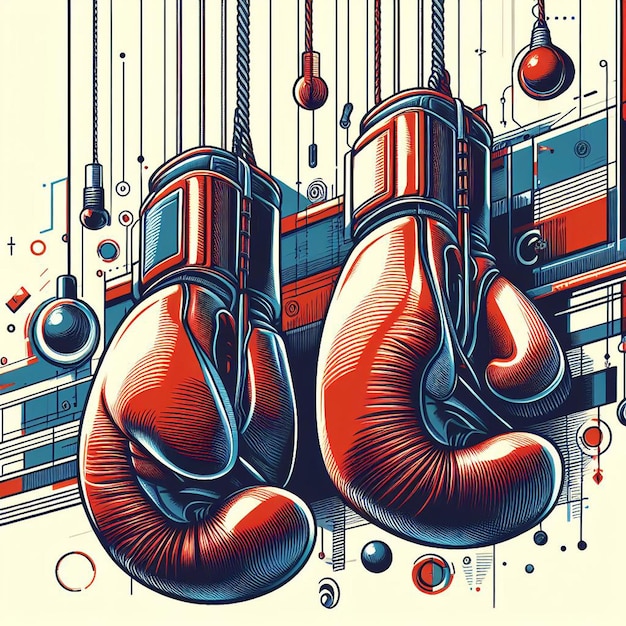 Belos colares isolados luvas de boxe ilustração de arte vetorial ícone de papel de parede