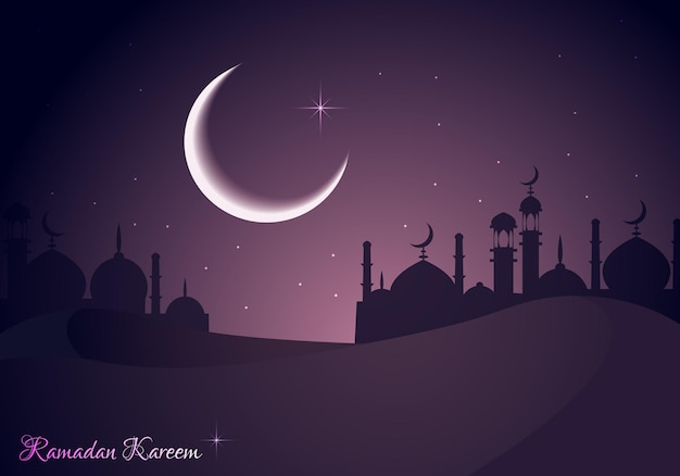 Belos festivais sagrados Eid e Ramadã fundo fundo islâmico com mesquita