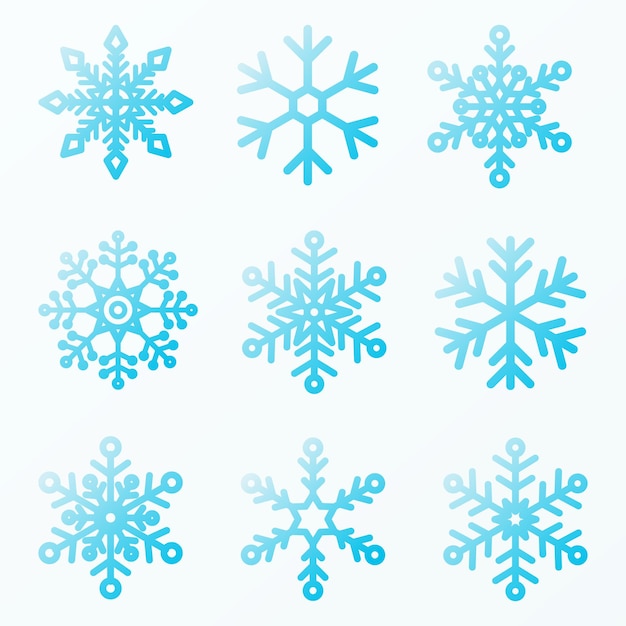 Belos ícones de flocos de neve