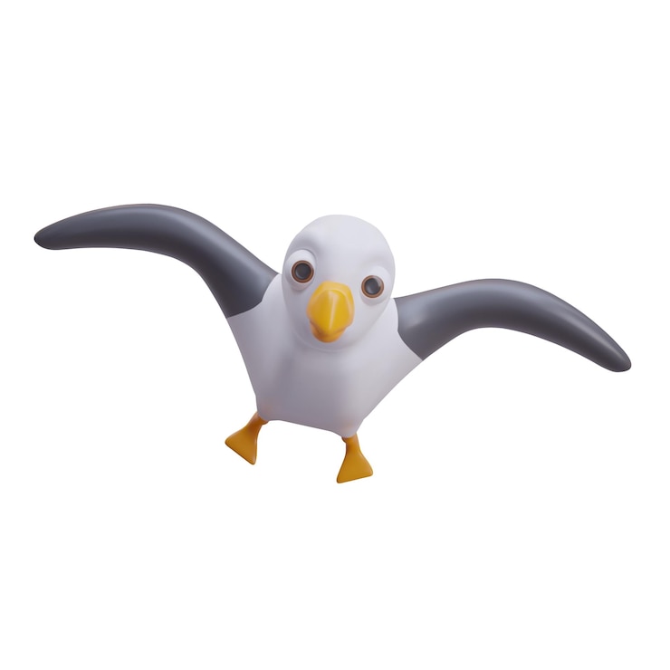 Vetor belos pássaros realistas voando gaivotas que vivem perto do mar