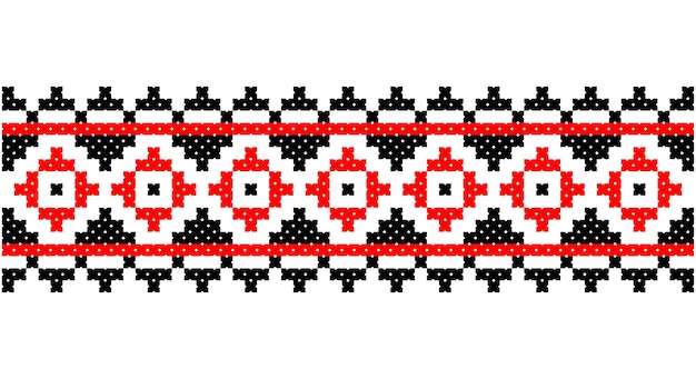 Bem bordado como o velho padrão étnico ucraniano de ponto cruzado feito à mão, ornamento de toalha ucraniano rushnyk chamado vetor