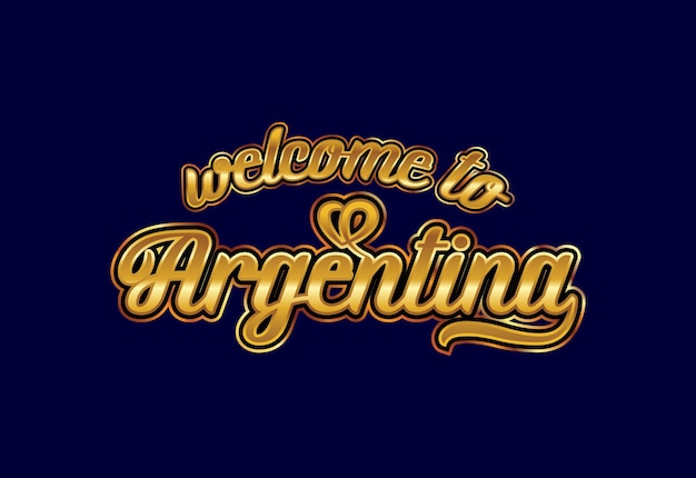 Bem-vindo à ilustração de design de fonte criativa de texto de argentina palavra. sinal de boas-vindas