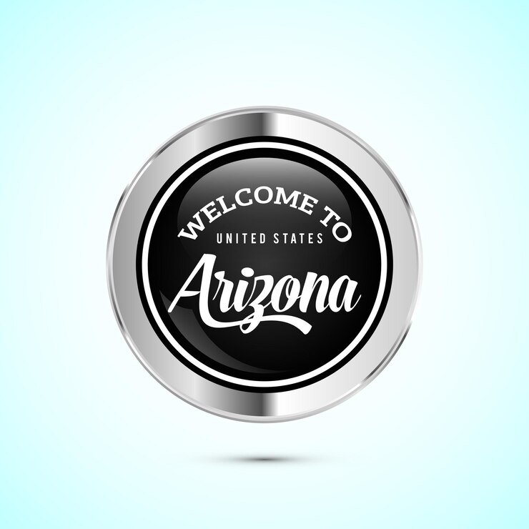 Vetor bem-vindo ao arizona word text creative font design bottom de assinatura de boas-vindas