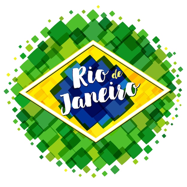 Vetor bem-vindo ao conceito de fundo ou capa do brasil. elementos da bandeira brasileira com textura de bolha moderna.