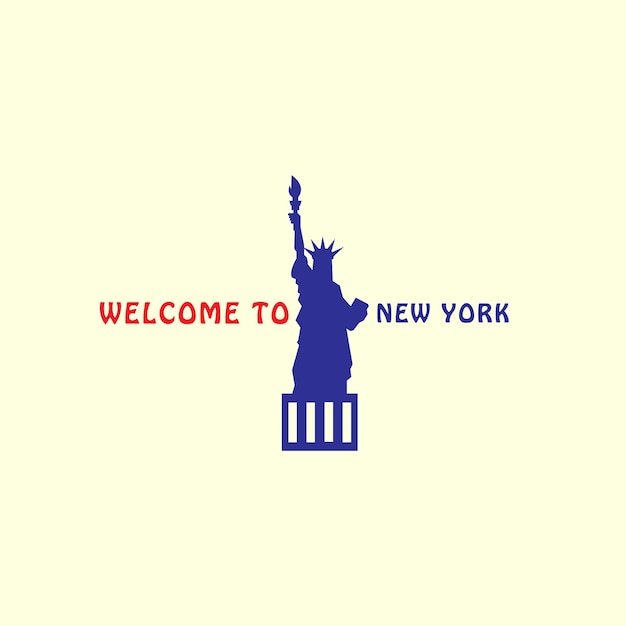 Bem-vindo ao design do logotipo da estátua da liberdade de nova york