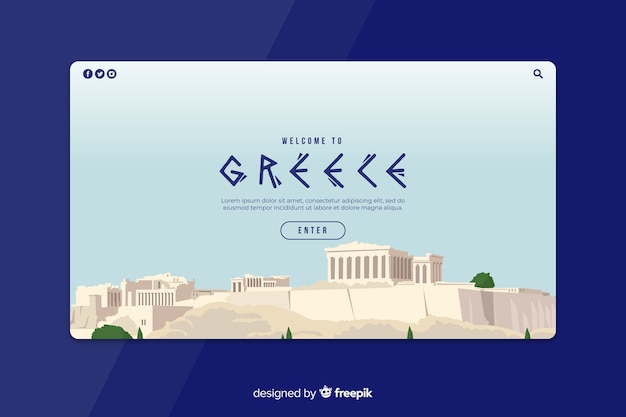 Bem-vindo ao modelo de página de destino da grécia