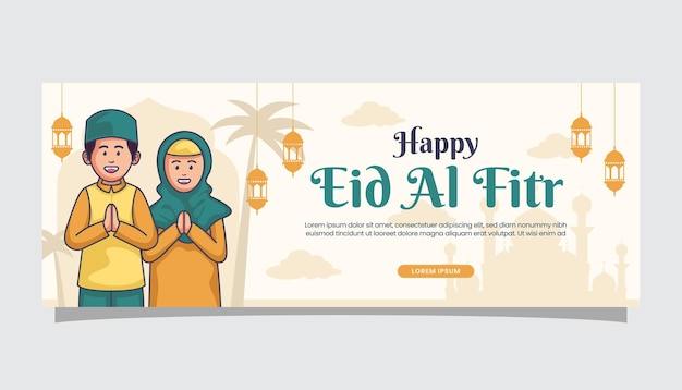 Bem-vindo Ramadan Kareem saudações de ilustração islâmica na página de capa do banner