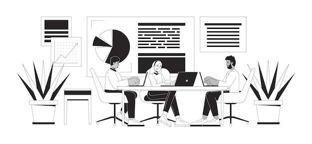 Benefícios do trabalho em equipa Ilustração linear