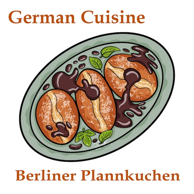 Berliner plannkuchen German donuts berliner com geleia e açúcar de confeiteiro em uma bandeja