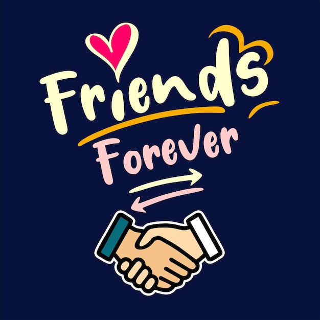 Best friends forever banner design vetor amigo ou dia da amizade