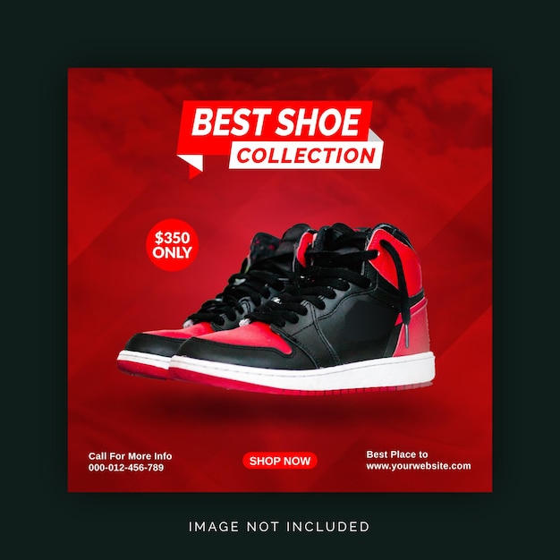 Best shoe collection instagram ad banner concept modelo de postagem em mídia social