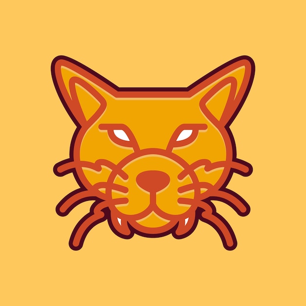 Besta animal animais selvagens selva gato floresta cabeça rosto colorido adesivo moderno vetor de design de logotipo