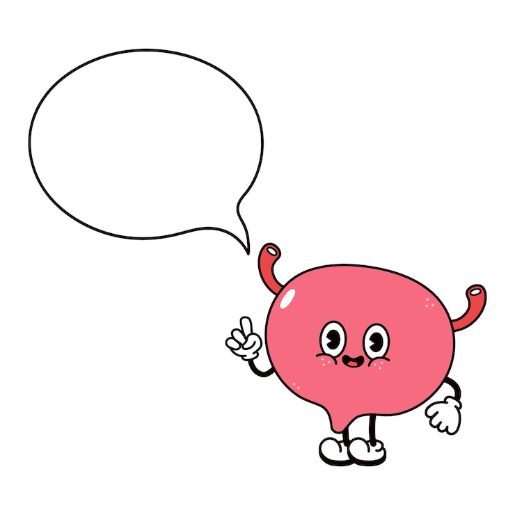 Vetor bexiga com personagem de bolha de fala