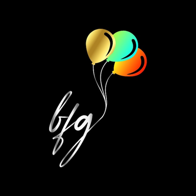 Bfg monogram logotipo para evento de celebração, casamento, cartão de felicitações, modelo de vetor de convite