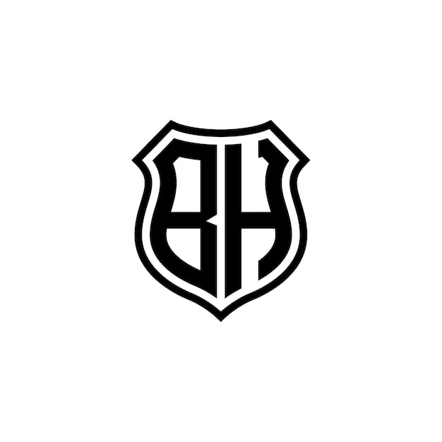 Bh monogram logo design letra texto nome símbolo logotipo monocromático alfabeto caractere logotipo simples